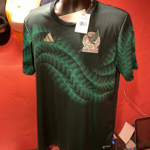 New Adidas Mexico Soccer Jersey Mens Large Authentic Pre Match Green HF1370 NWT